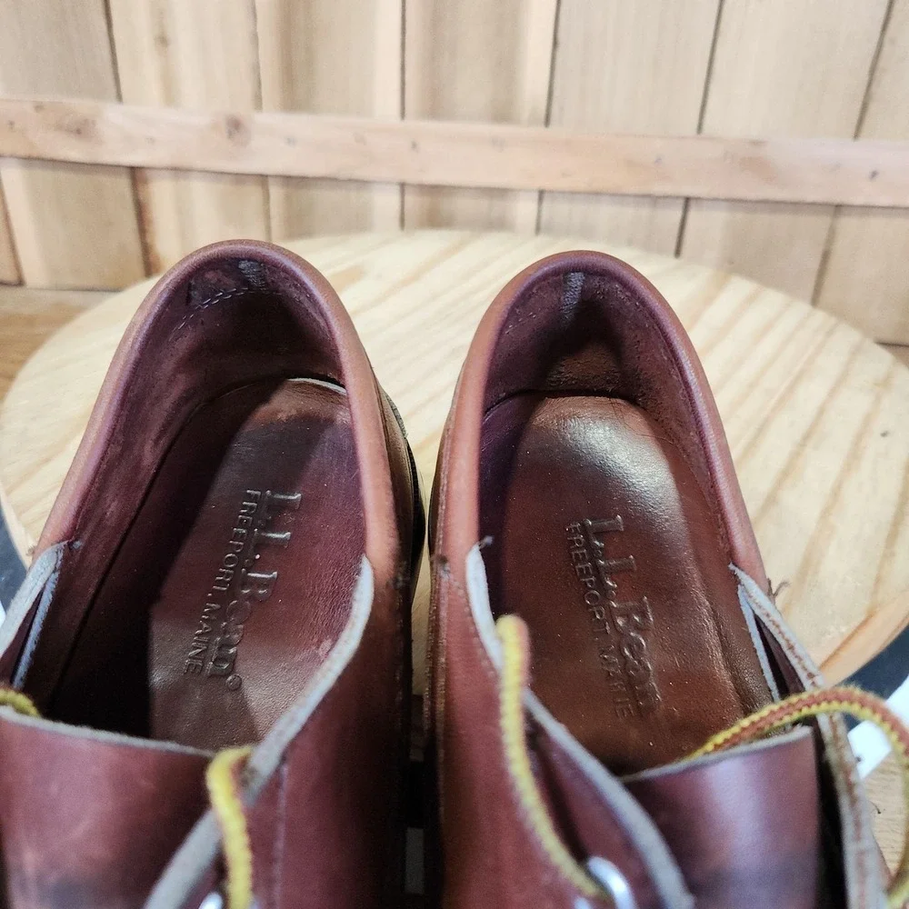 L.L.Bean Blucher Moc Shoes Mens 9 M Brown Leather Boat Casual Non Slip Comfort